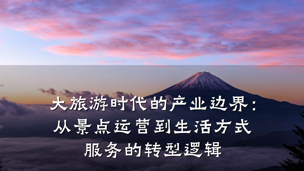 大旅游时代的产业边界:从景点运营到生活方式服务的转型逻辑