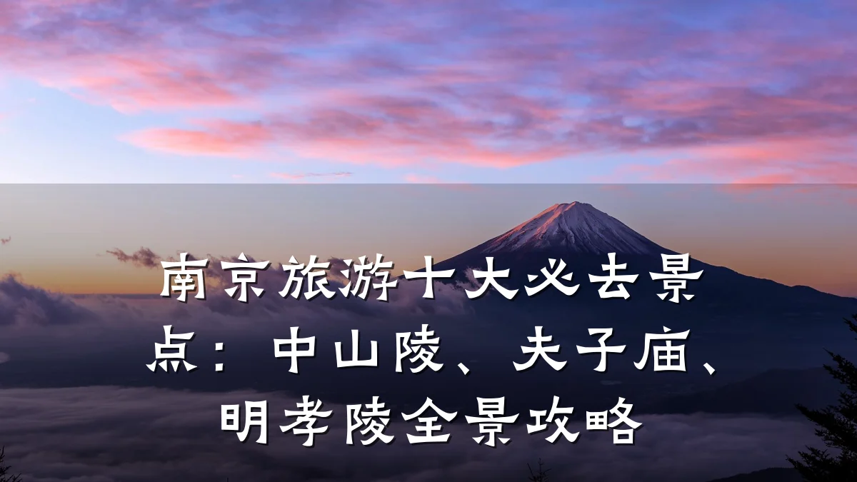 南京旅游十大必去景点:中山陵、夫子庙、明孝陵全景攻略