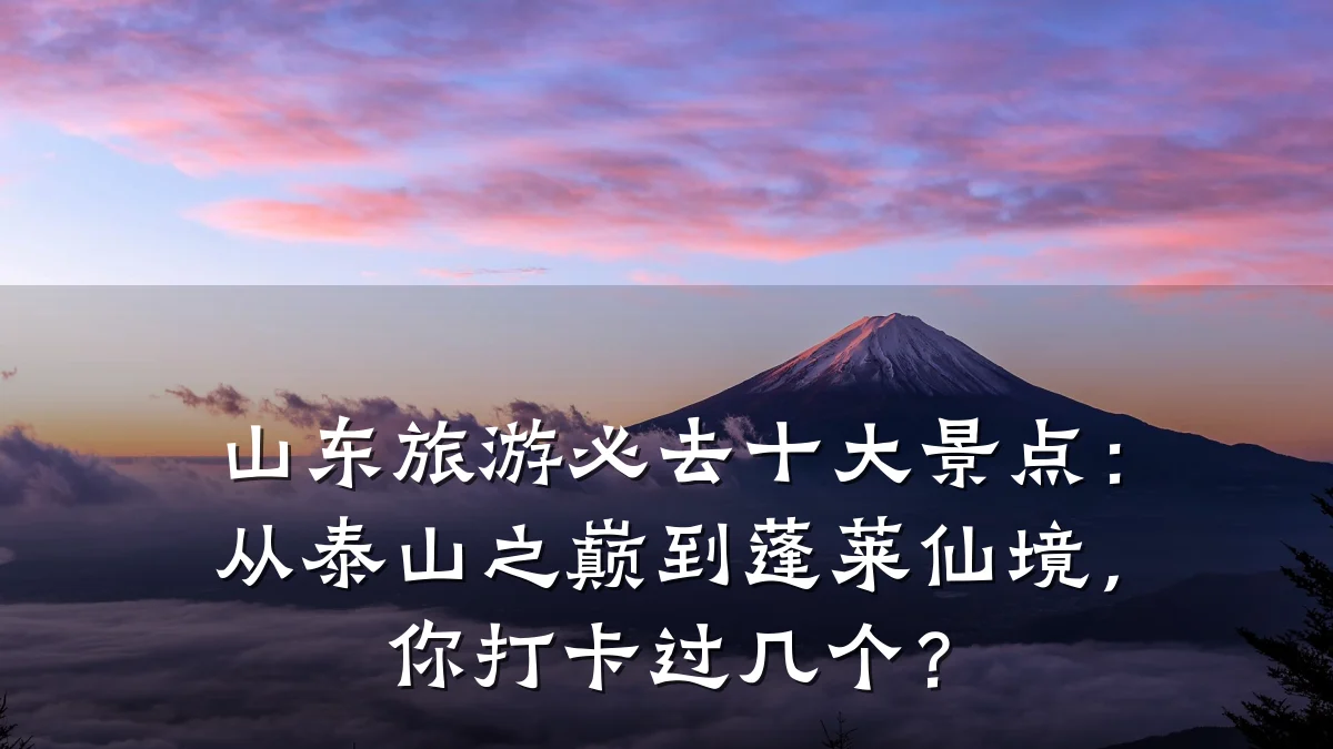 山东旅游必去十大景点:从泰山之巅到蓬莱仙境,你打卡过几个?
