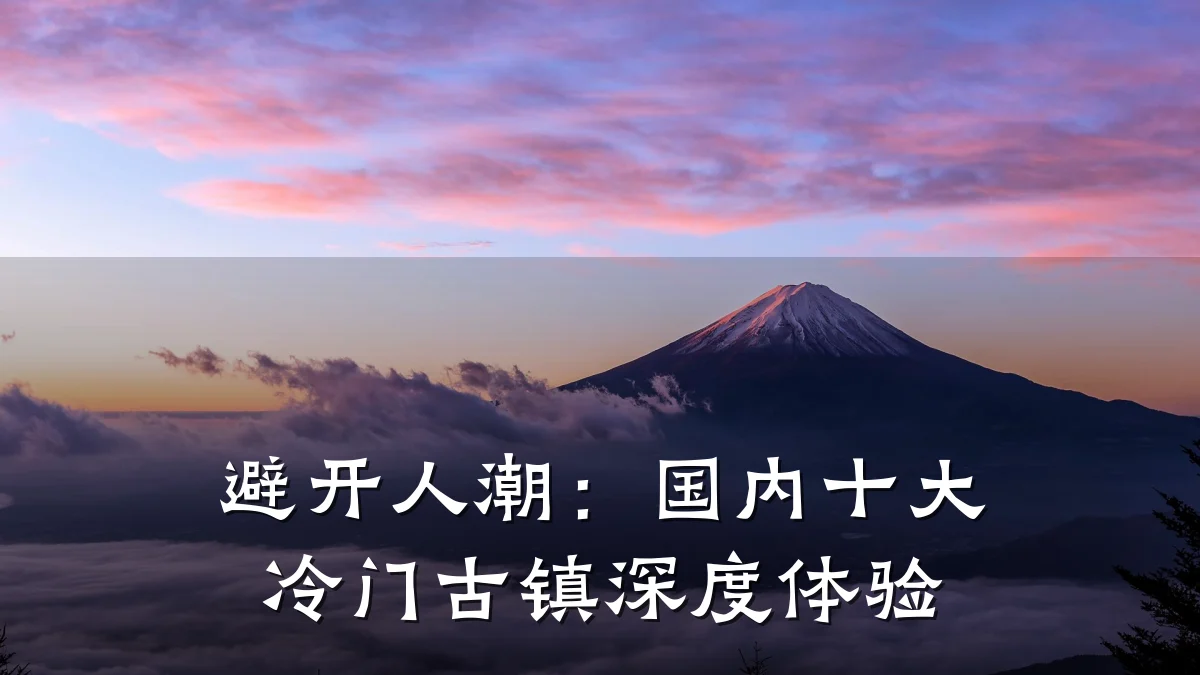 避开人潮：国内十大冷门古镇深度体验