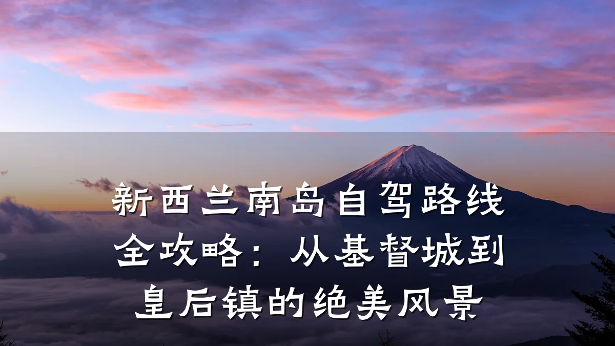 新西兰南岛自驾路线全攻略:从基督城到皇后镇的绝美风景