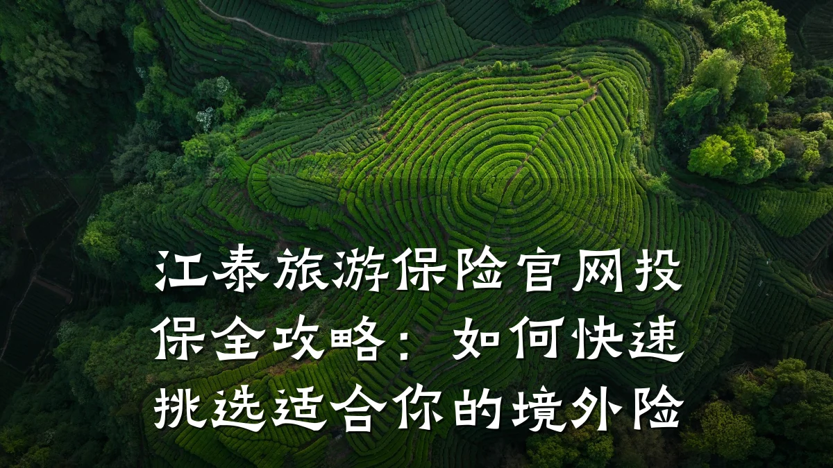 江泰旅游保险官网投保全攻略:如何快速挑选适合你的境外险